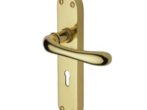 Heritage Brass Luna Polished Brass Door Handles (Sold In Pairs)