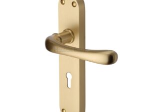 Heritage Brass Luna Satin Brass Door Handles (Sold In Pairs)