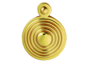 Queen Anne Reeded Covered Standard Profile Escutcheons, Polished Brass