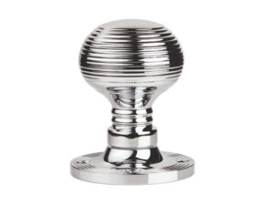 Manital Queen Anne Reeded Mortice Door Knobs, Polished Chrome