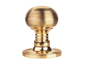 Manital Queen Anne Mortice Door Knob, Polished Brass (Sold In Pairs)