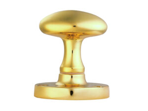 Manital Victorian Oval Mortice Door Knob, Polished Brass (Sold In Pairs)