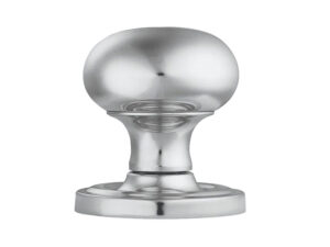 Manital Victorian Mushroom Mortice Door Knobs (Concealed Fix), Polished Chrome