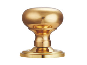 Manital Victorian Mushroom Unsprung Mortice Door Knob (Concealed Fixed), Polished Brass (Sold In Pairs)