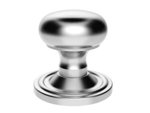 Manital Victorian Mushroom Unsprung Mortice Door Knob (Concealed Fixed), Satin Chrome (Sold In Pairs)