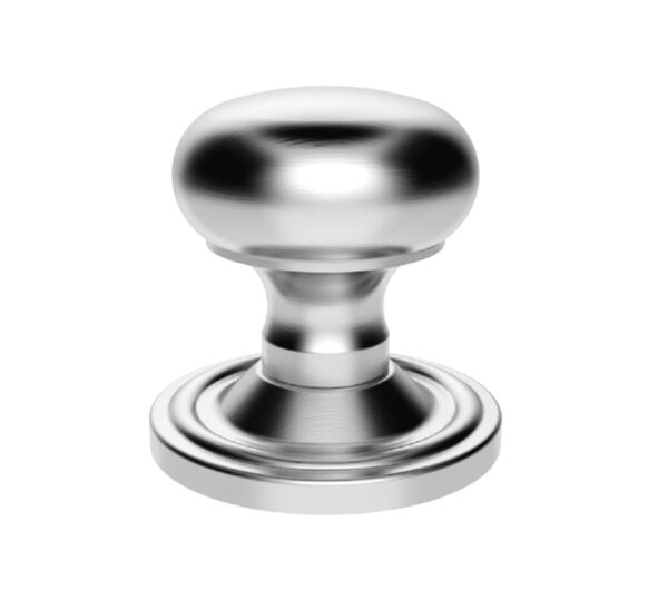 Manital Victorian Mushroom Unsprung Mortice Door Knob (Concealed Fixed), Satin Chrome (Sold In Pairs)