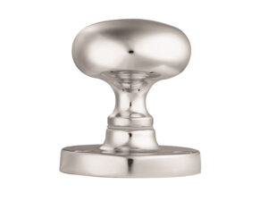 Manital Victorian Mushroom Solid Half Sprung Mortice Door Knob (Face Fixed), Polished Chrome (Sold In Pairs)