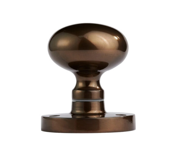 Manital Victorian Mushroom Solid Half Sprung Mortice Door Knob (Face Fixed), Dark Bronze (Sold In Pairs)