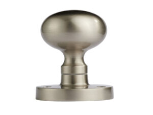 Manital Victorian Mushroom Solid Half Sprung Mortice Door Knob (Face Fixed), Satin Nickel (Sold In Pairs)