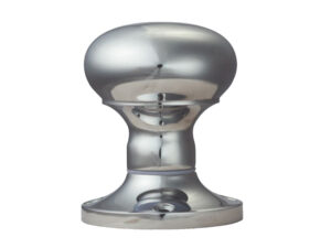 Manital Victorian Mushroom 56Mm Diameter Base Unsprung Mortice Door Knob (Face Fixed), Polished Chrome (Sold In Pairs)