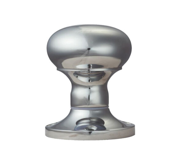 Manital Victorian Mushroom 56Mm Diameter Base Unsprung Mortice Door Knob (Face Fixed), Polished Chrome (Sold In Pairs)