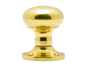 Manital Victorian Mushroom 56Mm Diameter Base Unsprung Mortice Door Knob (Face Fixed), Polished Brass (Sold In Pairs)