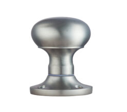 Manital Victorian Mushroom 56Mm Diameter Base Unsprung Mortice Door Knob (Face Fixed), Satin Chrome (Sold In Pairs)