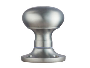 Manital Victorian Mushroom 56Mm Diameter Base Unsprung Mortice Door Knob (Face Fixed), Satin Chrome (Sold In Pairs)