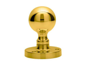 Manital Victorian Ball Mortice Door Knob, Polished Brass (Sold In Pairs)