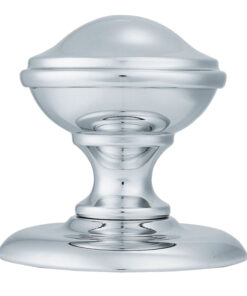 Round Centre Door Knob, Polished Chrome