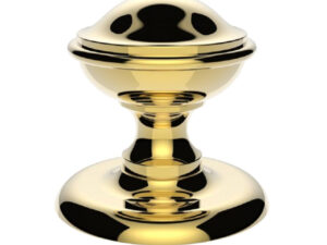 Round Centre Door Knob, Polished Brass