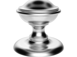 Round Centre Door Knob, Satin Chrome