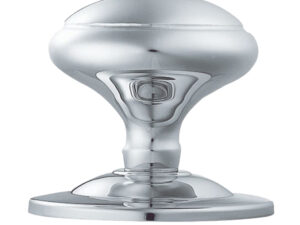 Round Centre Door Knob, Polished Chrome