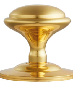 Round Centre Door Knob, Polished Brass