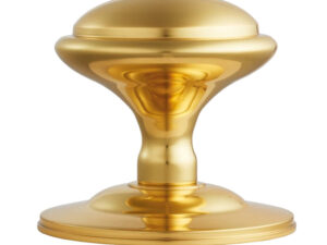 Round Centre Door Knob, Polished Brass