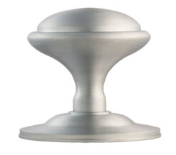 Round Centre Door Knob, Satin Chrome