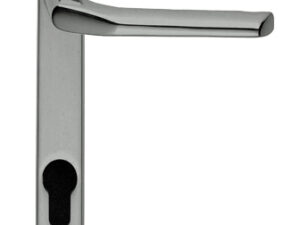 Straight Narrow Plate, 92Mm C/C, Euro Lock, Polished Chrome Door Handles (Sold In Pairs)