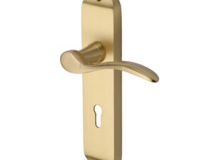 Heritage Brass Maya Satin Brass Door Handles (Sold In Pairs)