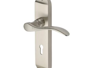 Heritage Brass Maya Satin Nickel Door Handles (Sold In Pairs)