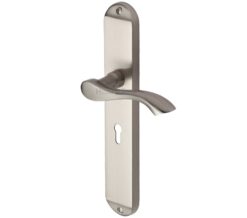 Heritage Brass Algarve Long Satin Nickel Door Handles (Sold In Pairs)