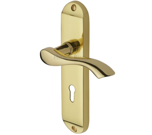 Heritage Brass Algarve Polished Brass Door Handles (Sold In Pairs)