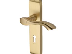 Heritage Brass Algarve Satin Brass Door Handles (Sold In Pairs)