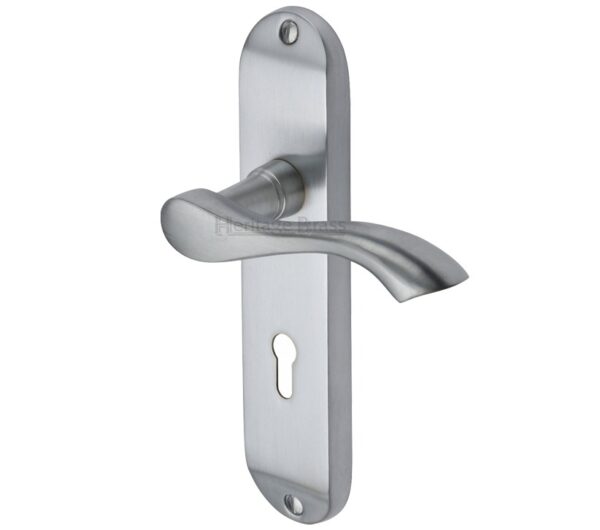 Heritage Brass Algarve Satin Chrome Door Handles (Sold In Pairs)