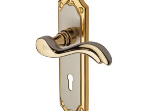 Heritage Brass Lisboa Jupiter Finish Satin Nickel With Gold Edge Handles (Sold In Pairs)