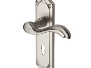 Heritage Brass Lisboa Satin Nickel Door Handles (Sold In Pairs)