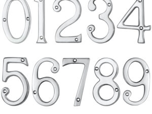 Face Fix Door Numerals (0-9), Polished Chrome