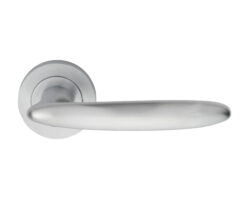 Manital Nirvana Door Handles On Round Rose, Satin Chrome (Sold In Pairs)