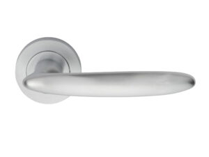 Manital Nirvana Door Handles On Round Rose, Satin Chrome (Sold In Pairs)