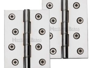 Heritage Brass 4 Inch Double Phosphor Washered Butt Hinges, Polished Chrome (Sold In Pairs)