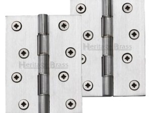 Heritage Brass 4 Inch Double Phosphor Washered Butt Hinges, Satin Chrome - (Sold In Pairs)