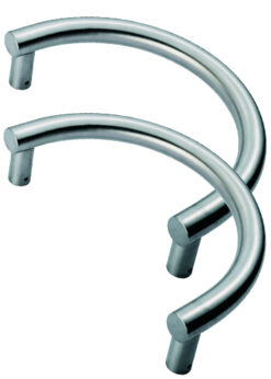 Eurospec Semi Circular Pull Handles (350Mm) With Back To Back Fixings, Polished Stainless Steel (Sold In Pairs)