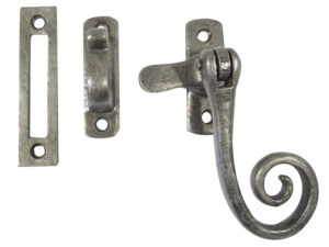 Frelan Hardware Casement Fastener Hook & Mortice Plate, Pewter Finish