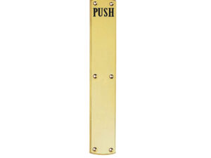 Engraved Large Push Plate (455Mm X 75Mm), Polished Brass