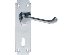 Zoo Hardware Project Range Oxford Door Handles On Backplate, Polished Chrome (Sold In Pairs)