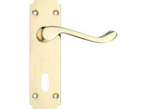 Zoo Hardware Project Range Oxford Door Handles On Backplate, Electro Brass (Sold In Pairs)