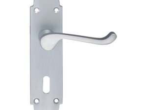 Zoo Hardware Project Range Oxford Door Handles On Backplate, Satin Chrome (Sold In Pairs)