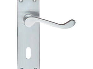 Zoo Hardware Project Range Victorian Scroll Door Handles On Backplate, Satin Chrome (Sold In Pairs)