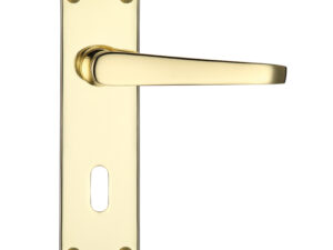 Zoo Hardware Project Range Victorian Flat Door Handles On Backplate, Electro Brass (Sold In Pairs)