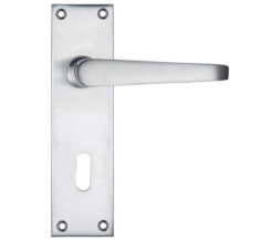 Zoo Hardware Project Range Victorian Flat Door Handles On Backplate, Satin Chrome (Sold In Pairs)