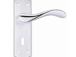 Zoo Hardware Project Range Asti Door Handles On Backplate, Dual Finish Satin Chrome & Polished Chrome (Sold In Pairs)